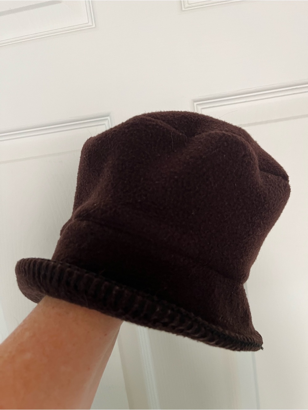 L.L.Bean M/L Classic Brown Fleece Bucket Hat, Unisex